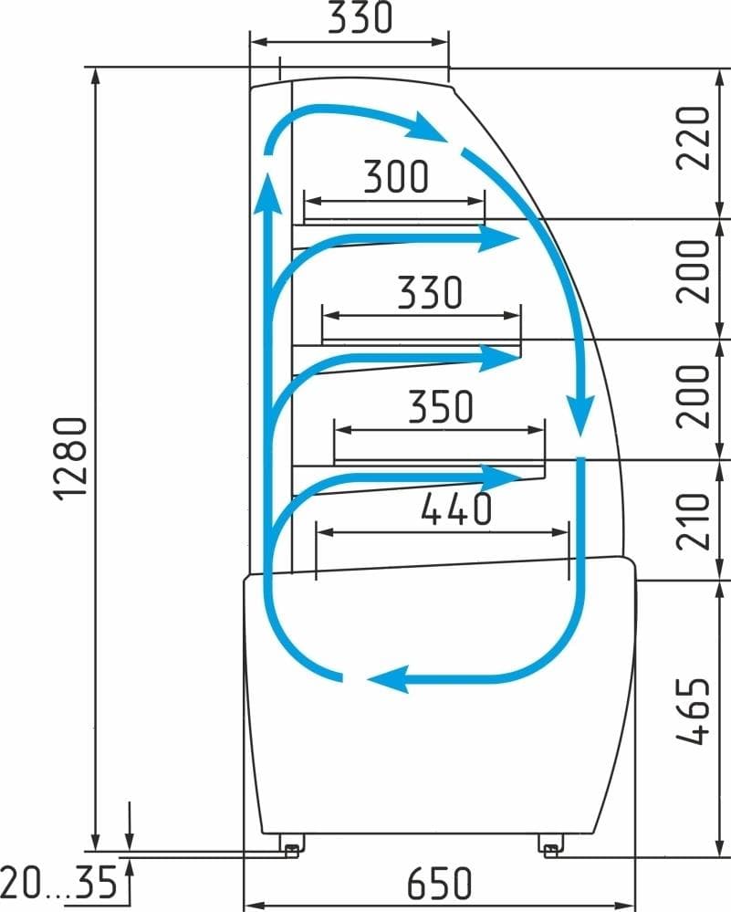 Витрина для шоколада Carboma K70 VH 0,9-1 (ВХСв-0,9д) 0102-0109