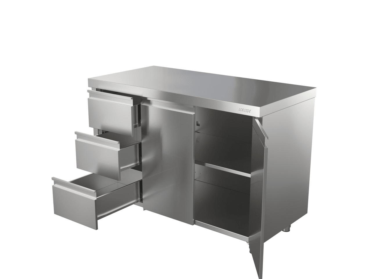Стол-тумба с дверями Atesy СТ-С-1000.600-02-Р-3Л (СТ-2/1000/600 с ящиками)