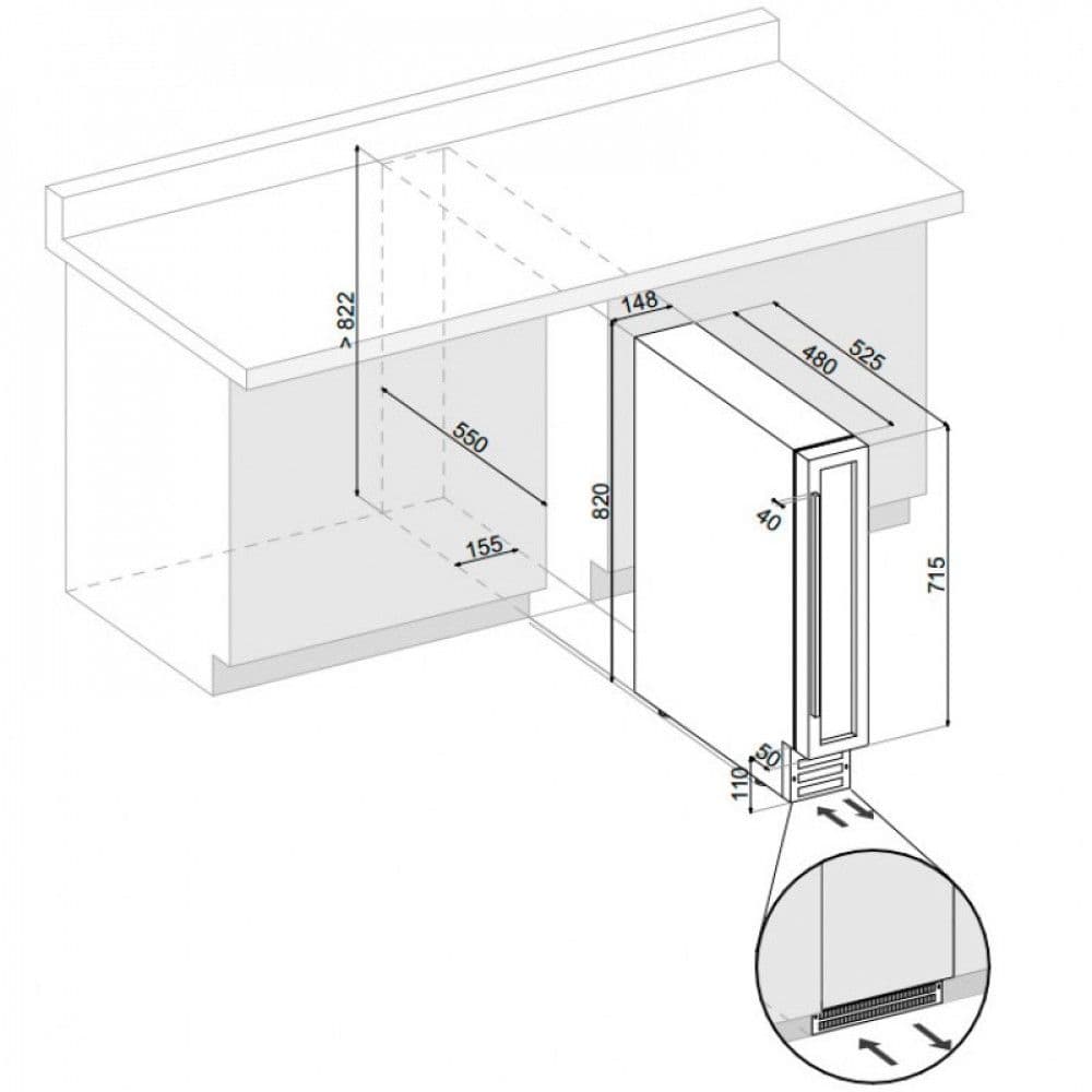 Шкаф винный Dunavox DX-7.20BK/DP