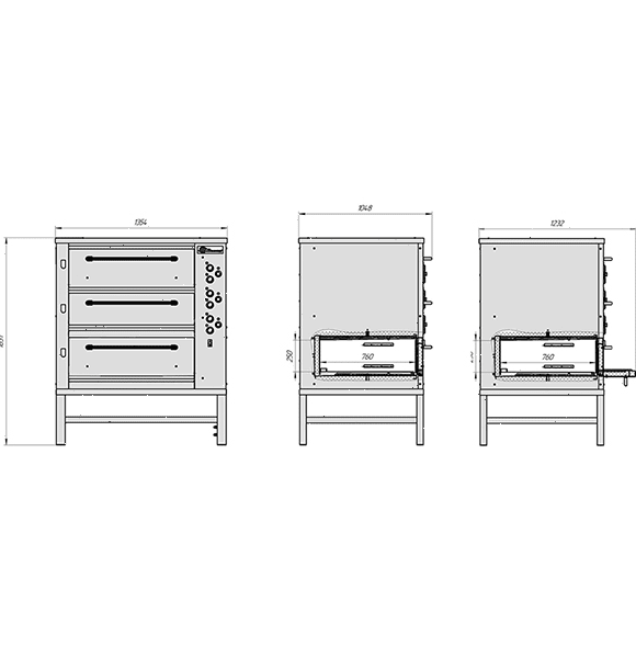 Печь хлебопекарная Восход ХПЭ-750/3 нерж