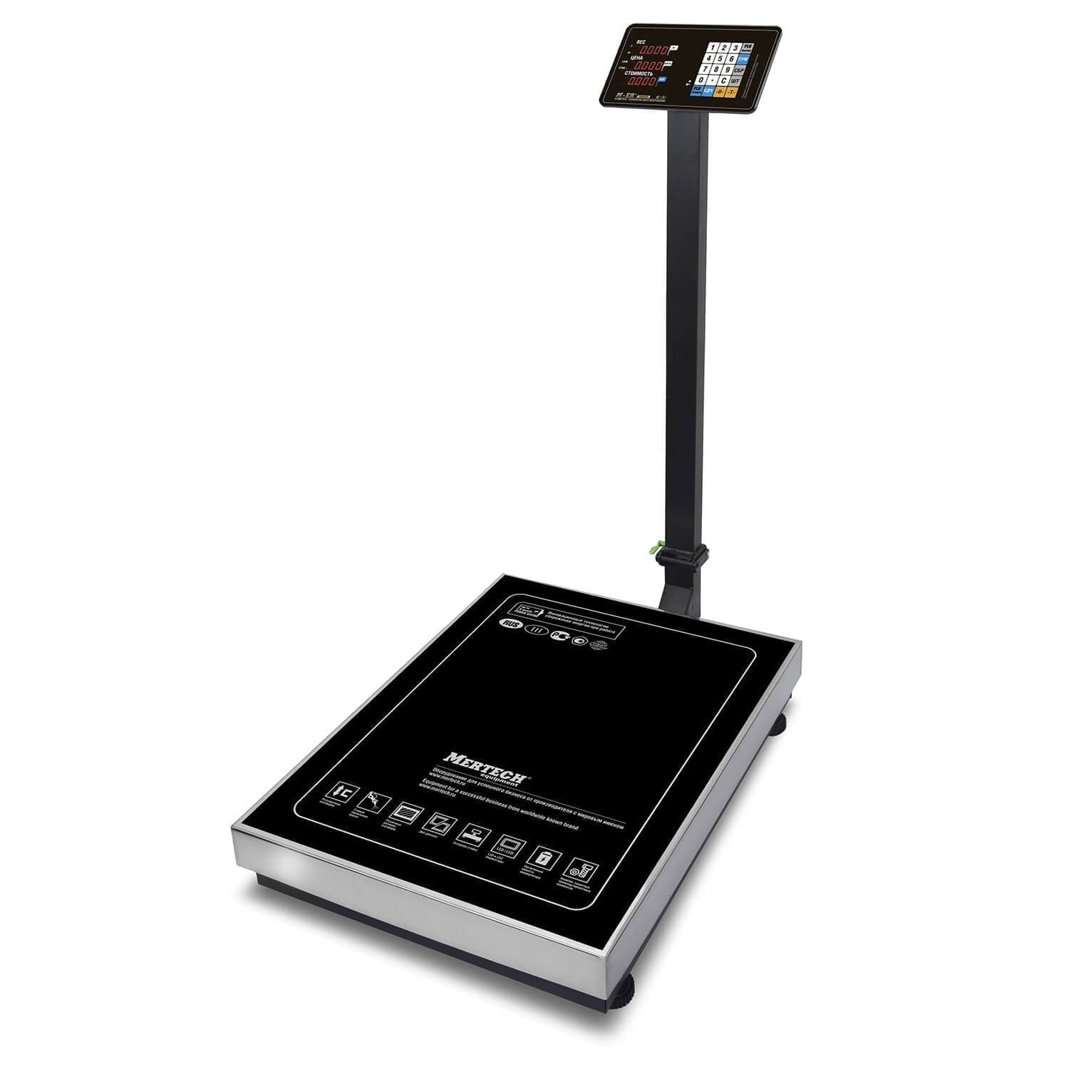Весы торговые напольные M-ER 333 ACLP-150.20/50 "TRADER" расчет стоимости LED