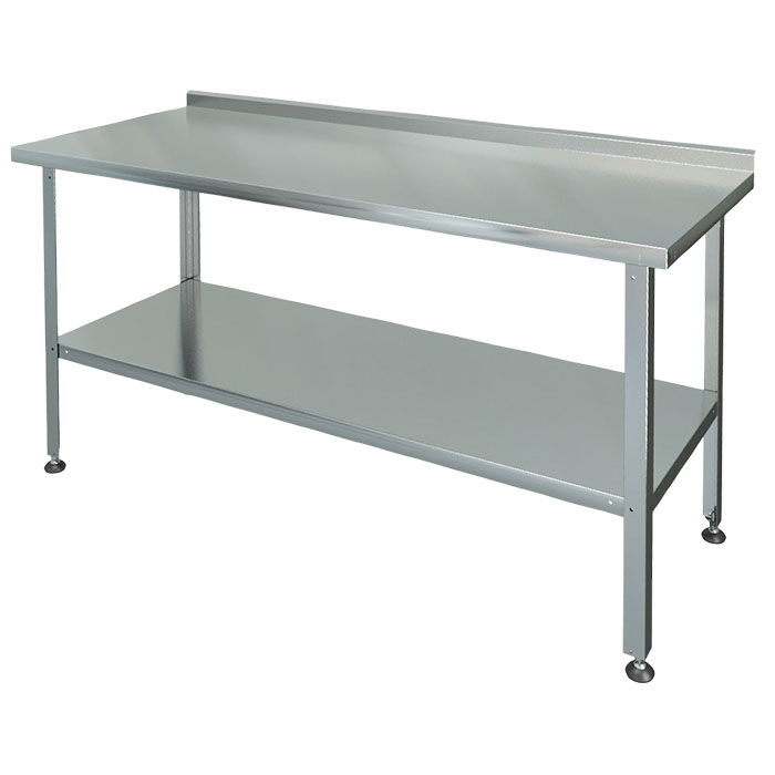 Стол производственный Марихолодмаш СРП-1-0,6/1,8П с бортом, полка