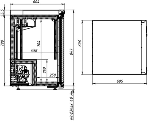Шкаф холодильный (минибар) Polair DM102‑Bravo + замок