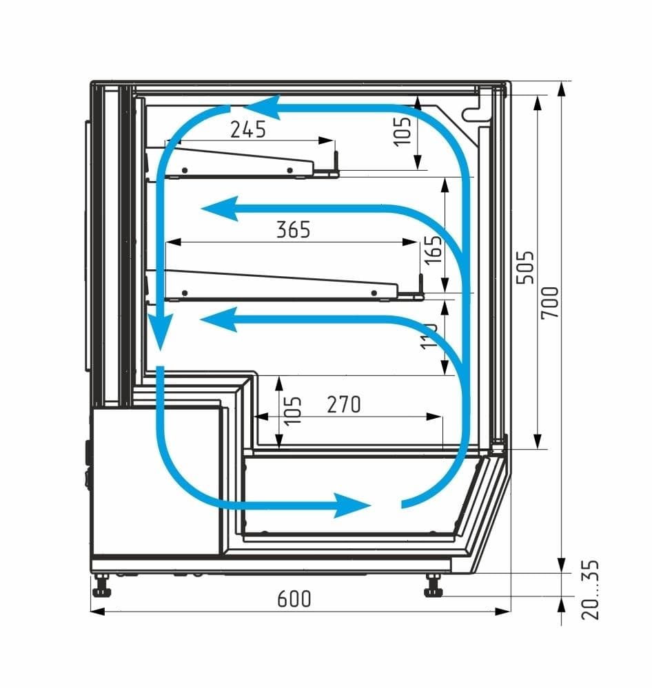 Витрина холодильная настольная Carboma AMRA AC59 VV 0,9-1 0430