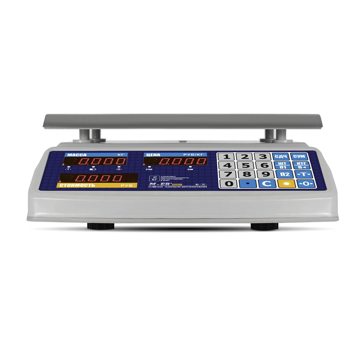 Весы торговые настольные M-ER 329 AC-15.2 IP67 "Fisher" LED