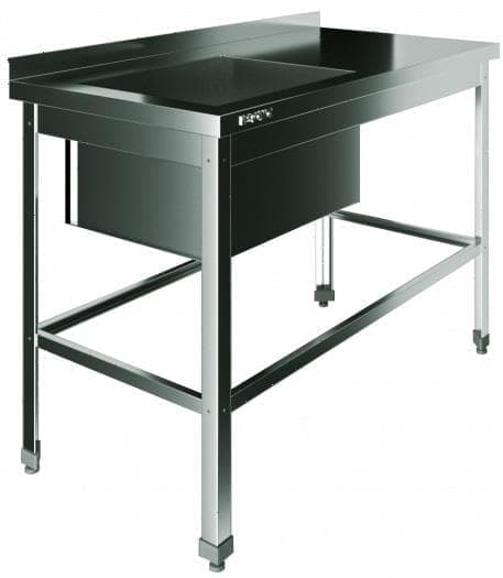 Стол с моечной ванной Restoinox ВМСР/1-11/7-БЛО-ЭН сварная с бортом