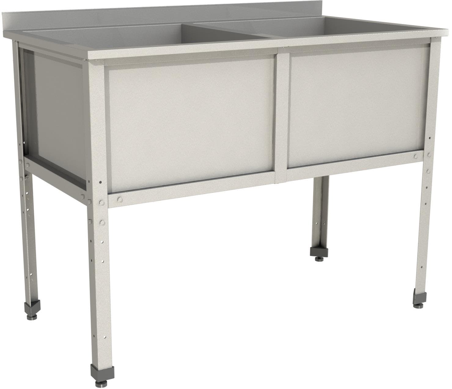 Ванна моечная двухсекционная с бортом Restoinox ВМС-2/4-Б-ЭН