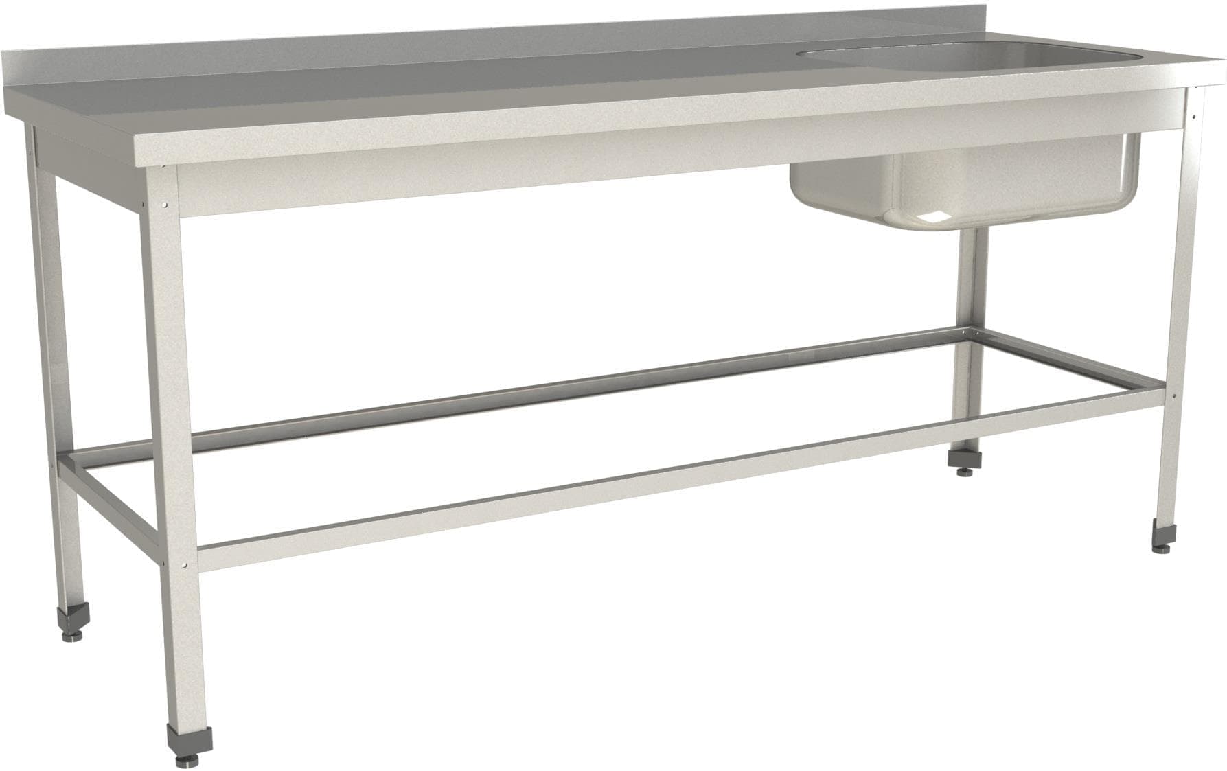 Стол с моечной ванной Restoinox ВМЦР/1-17/7-БПО-ЭН с бортом