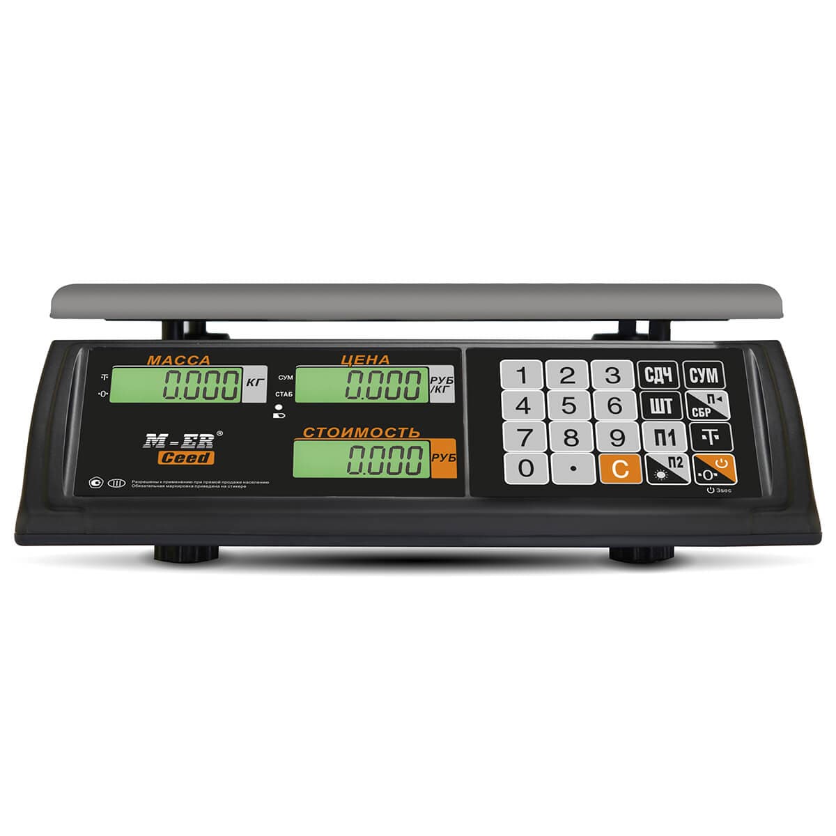 Весы торговые настольные M-ER 327 AC-15.2 "Ceed" LCD Черные