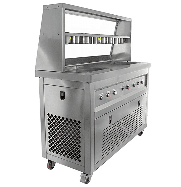 Фризер для жареного мороженого Foodatlas KCB-2 (контейнеры, свет.короб, стол длятоппингов, 2 комп)