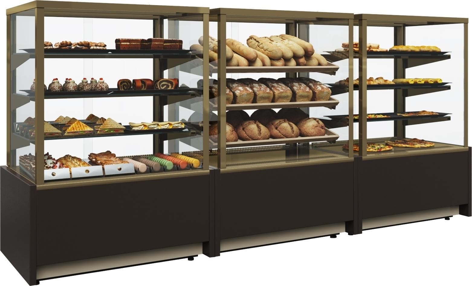 Витрина хлебная Carboma KC70 N 1,3-2 Сube Техно 9006-9005 (без стекла)