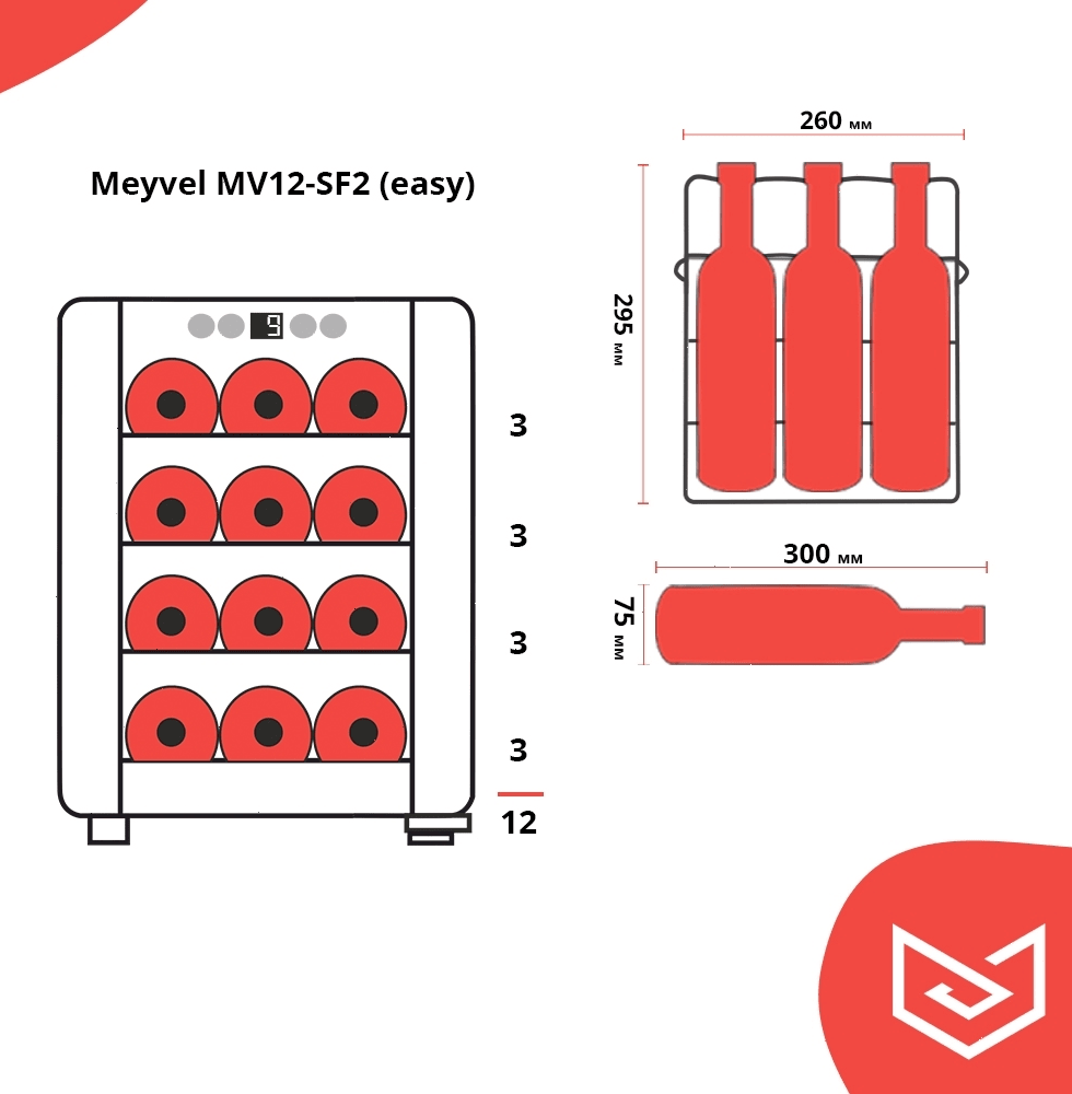 Шкаф винный Meyvel MV12-BSF1 (easy)