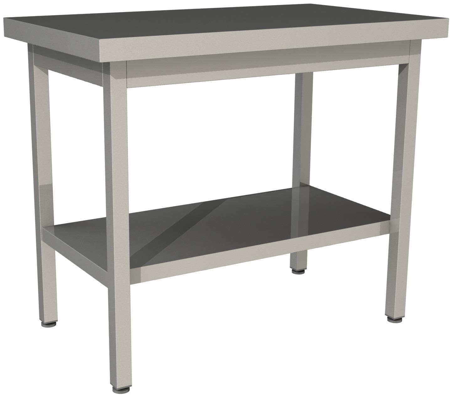 Стол производственный без борта со сплошной полкой Restoinox СП-10/6-П