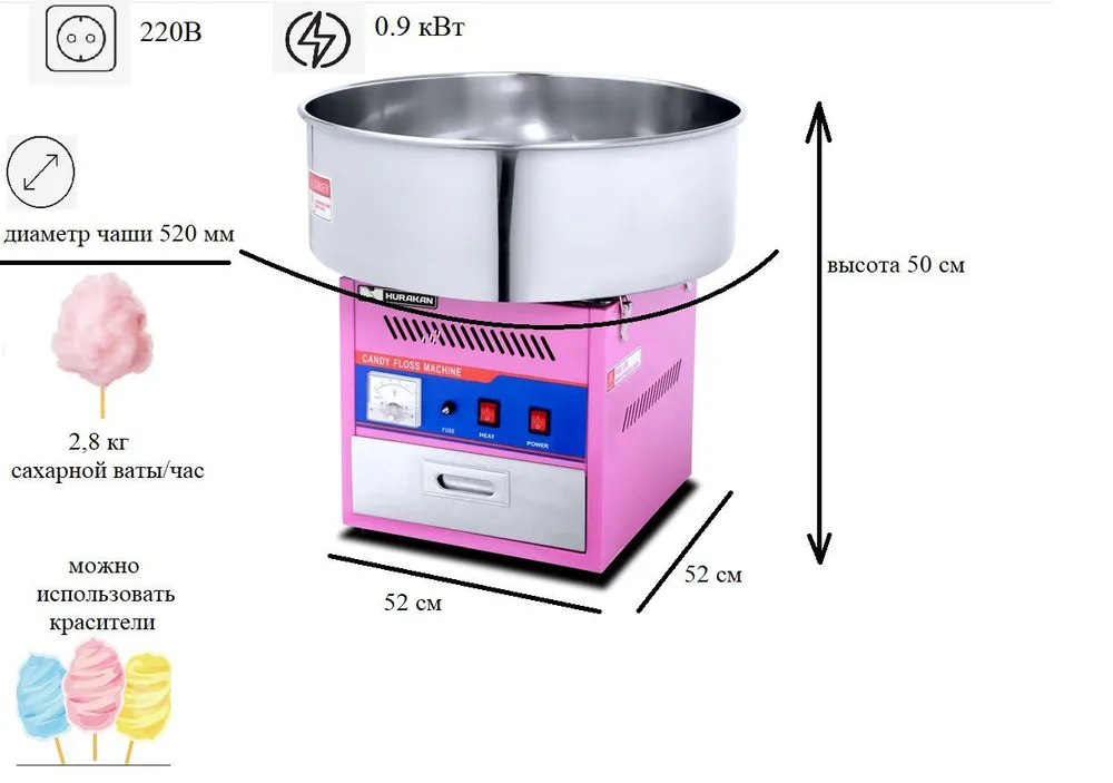 Аппарат для сахарной ваты Hurakan HKN-C2