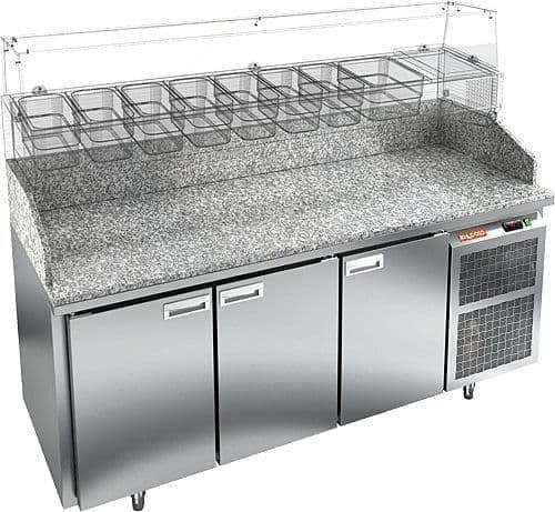 Стол холодильный (для пиццы) Hicold PZ3-111/GN (8xGN1/6) камень