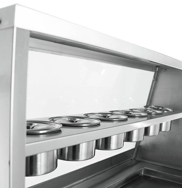 Фризер для жареного мороженого Foodatlas KCB-1F (контейнеры, стол для топпингов)