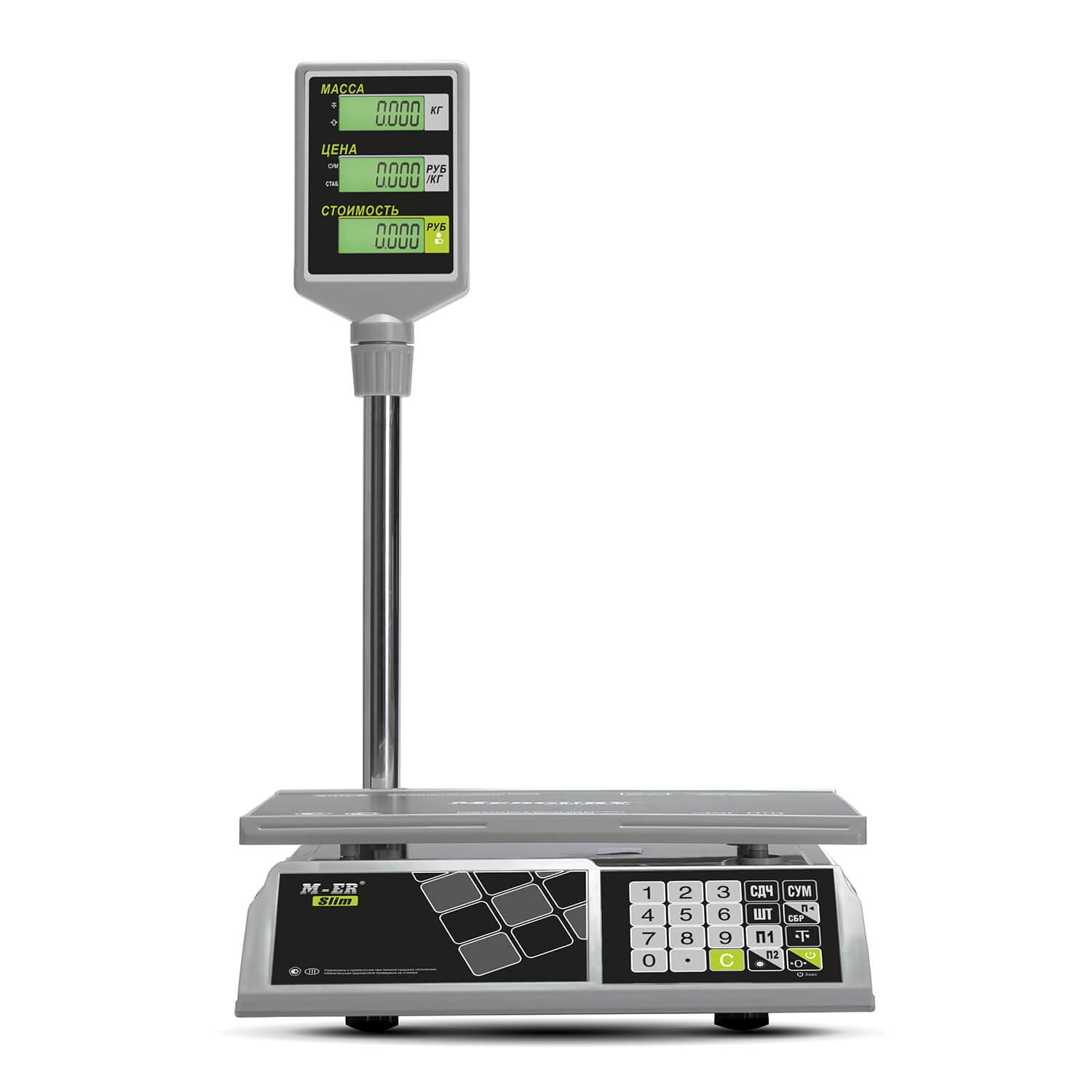 Весы торговые настольные M-ER 326 ACP-15.2 "Slim" LCD Белые