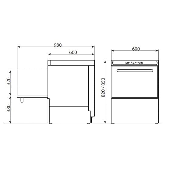 Фронтальная посудомоечная машина Kocateq KOMEC-500 HP B DD