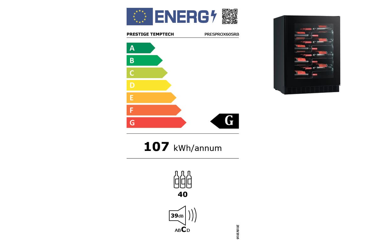 Шкаф винный Temptech PRESPROX60SRB