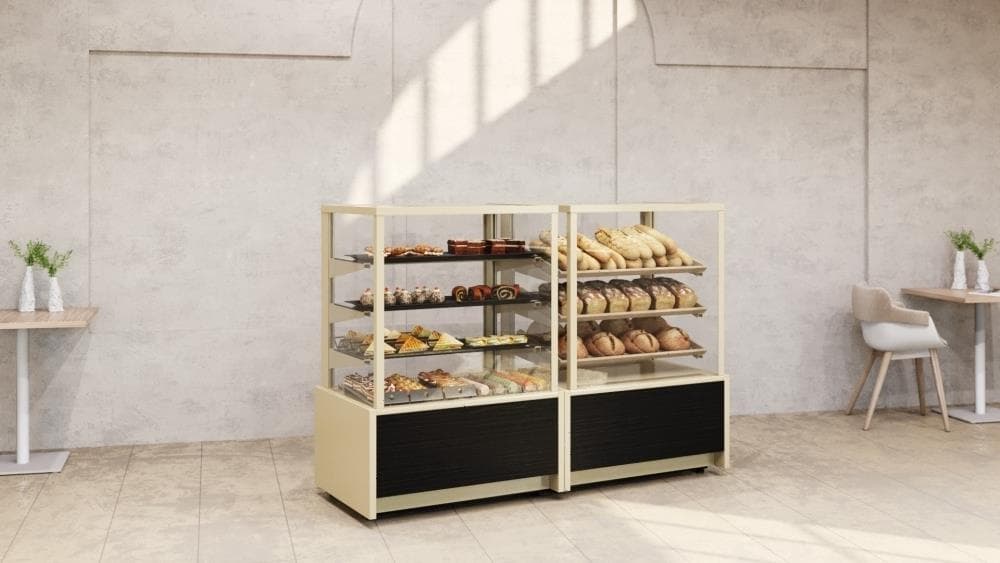 Витрина хлебная Carboma KC70 N 1,3-2 Сube Техно 9006-9005 (без стекла)