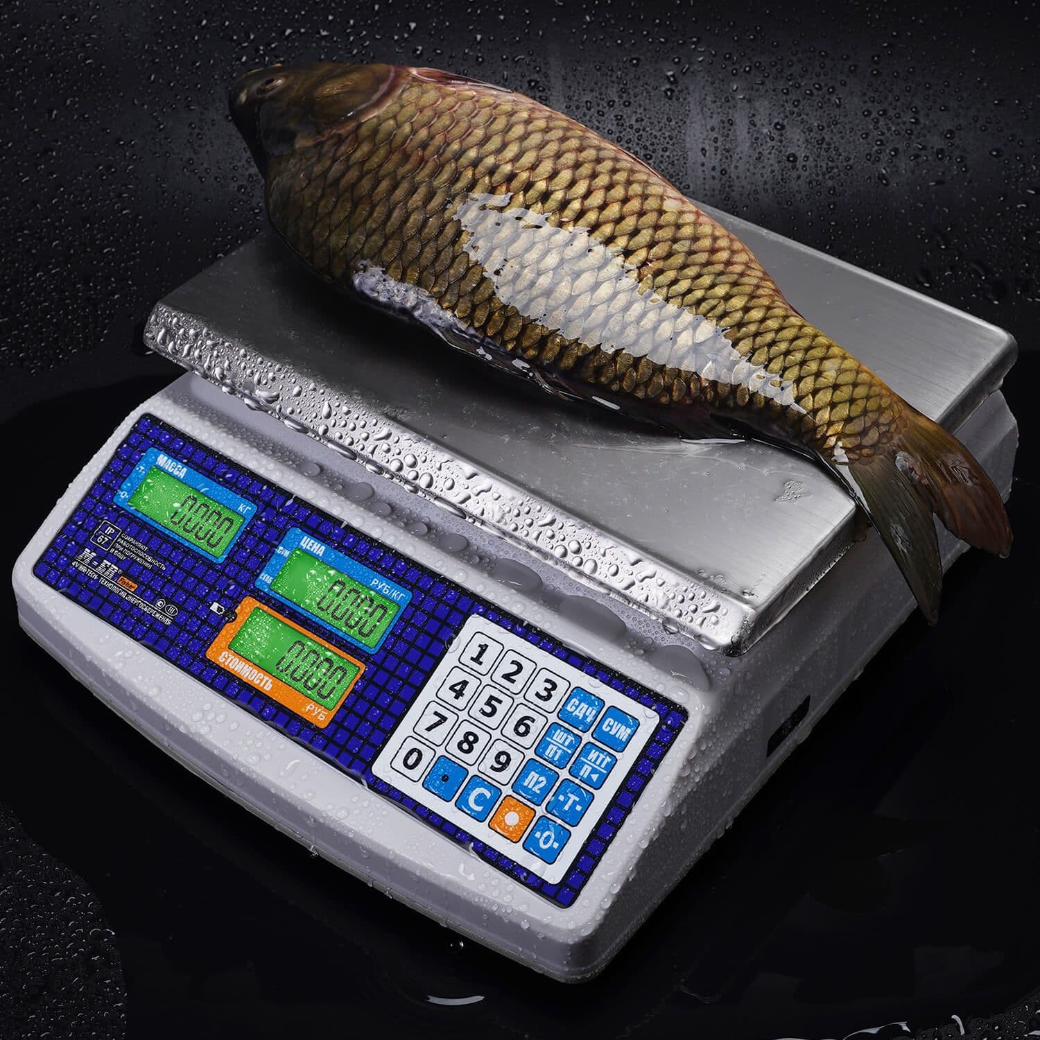 Весы торговые настольные M-ER 329 AC-32.5 IP67 "Fisher" LСD