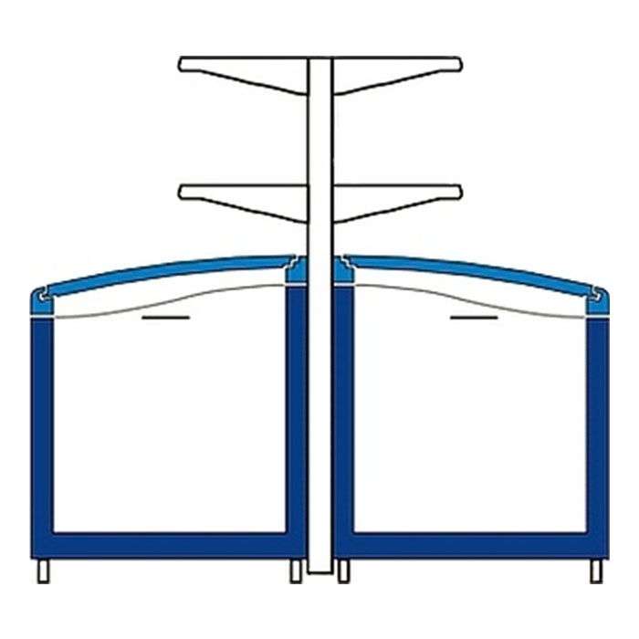 Суперструктура двухуровневая двухсторонняя без освещения Levin ARTICA 210