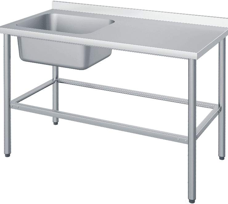 Стол с моечной ванной Atesy ВСМЦС-С-1Л.500.400-1200.600-1-02 (ВСМЦ-1/1200 с правым столом)