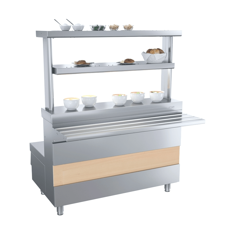 Прилавок-мармит для первых блюд Atesy Ривьера М1-2.1120-02-О без полок