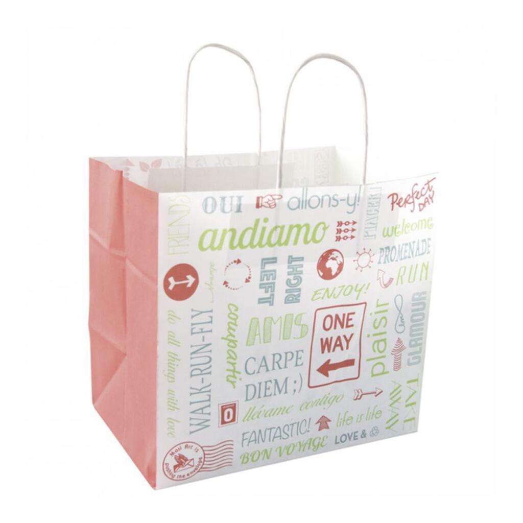 Пакет бумажный с ручками "PAROLE" 26+17х24 см, крафт-бумага Garcia De Pou | 230.06