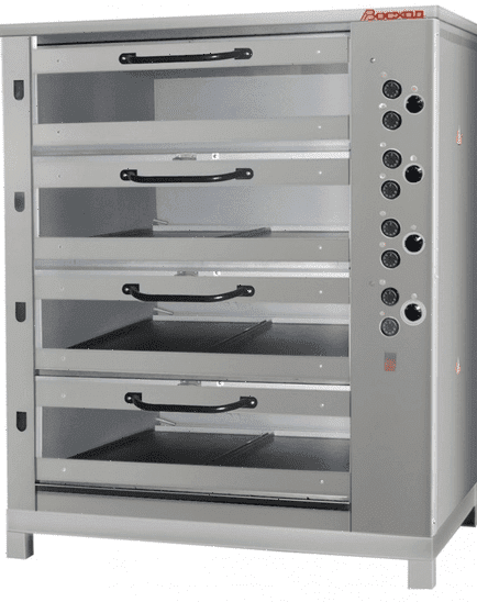 Печь хлебопекарная Восход ХПЭ-750/4 С (стеклянные двери) в обрешетке