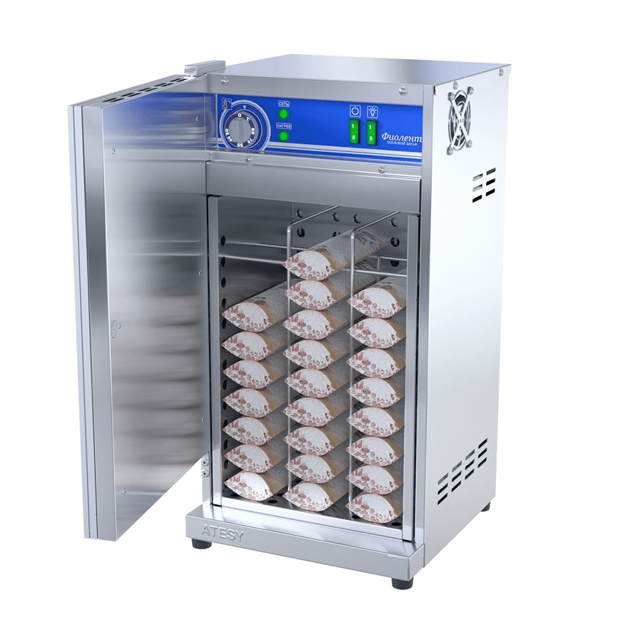Шкаф тепловой для пирожков и хот-догов Atesy Фиолент ШТХ-24-350.350-01
