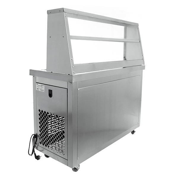 Фризер для жареного мороженого Foodatlas KCB-2F (контейнеры, стол для топпингов, 2 компрессора)