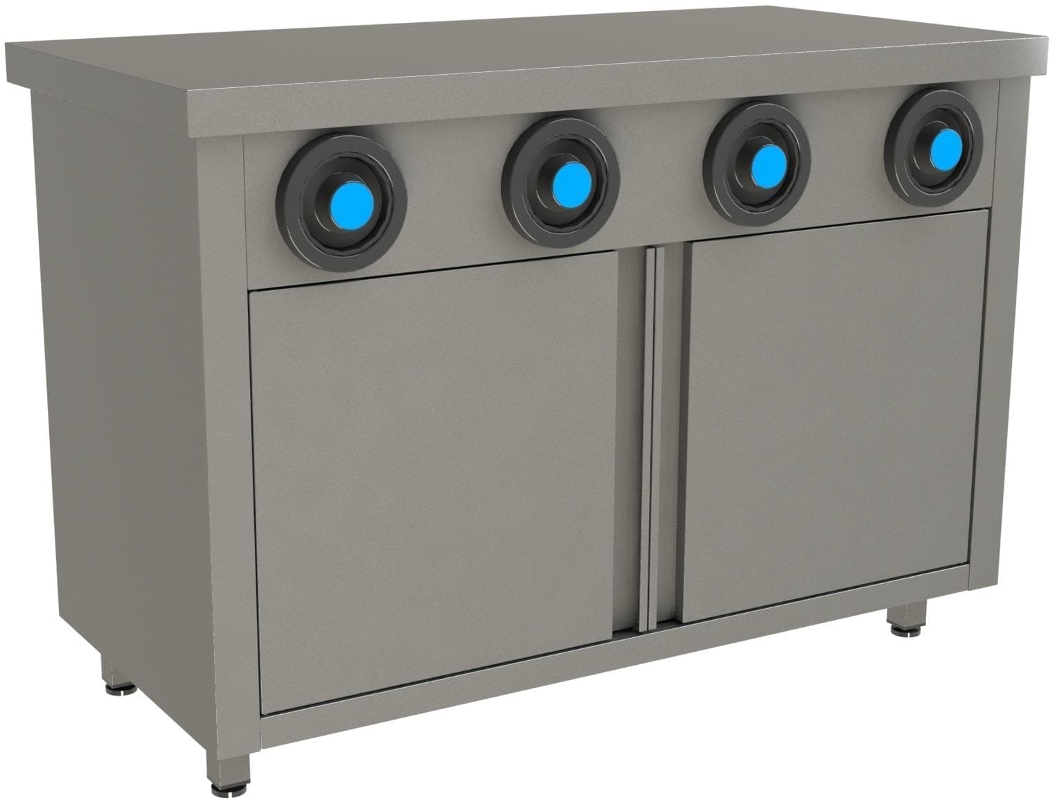 Стол-тумба с диспенсерами для стаканов Restoinox СПЗРД4-12/6-Б