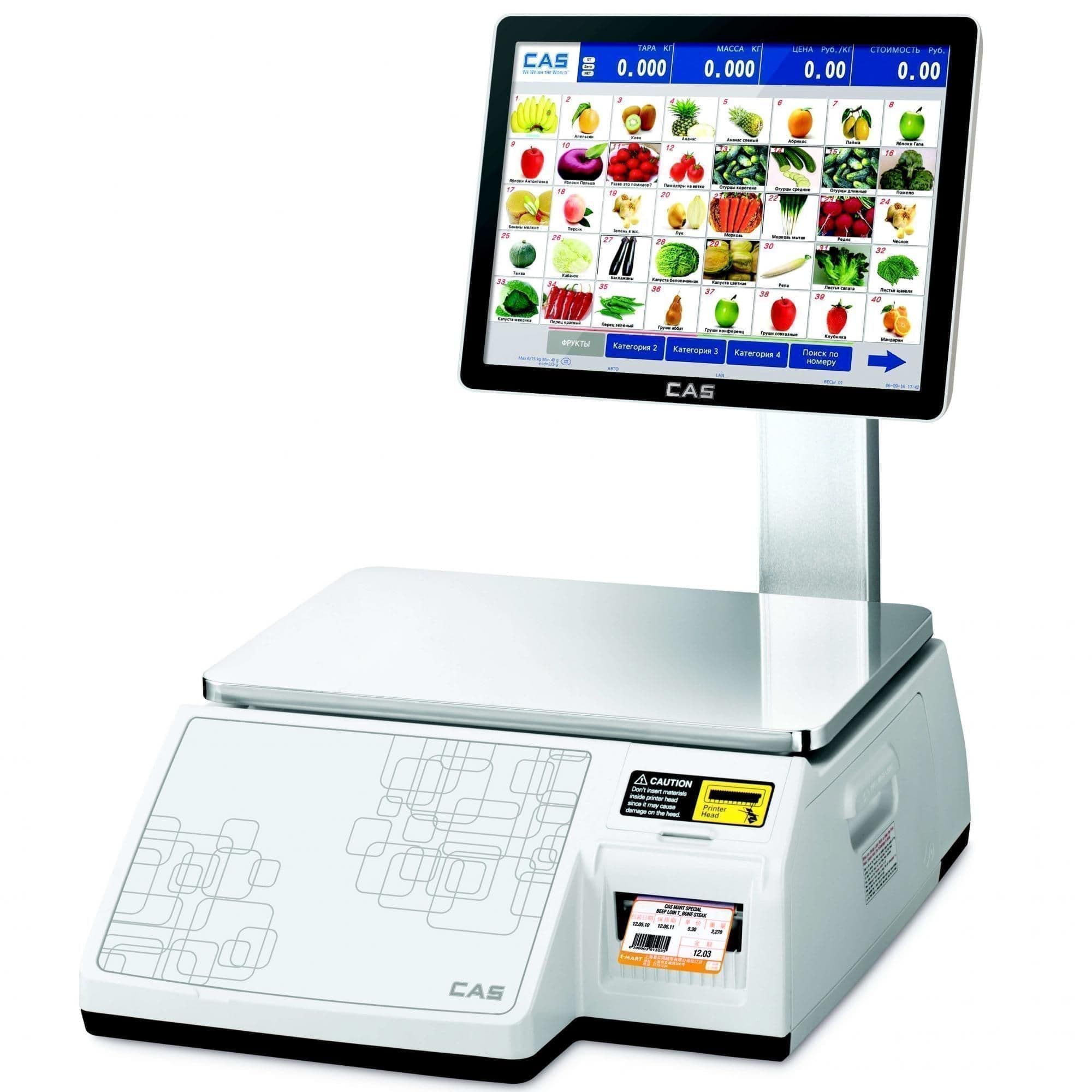 Весы торговые с печатью этикеток CAS CL7000-06S