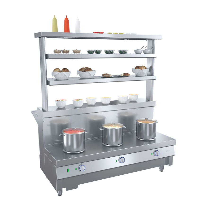 Прилавок-мармит для первых блюд Atesy Ривьера М1-3.1500-02-О без полок