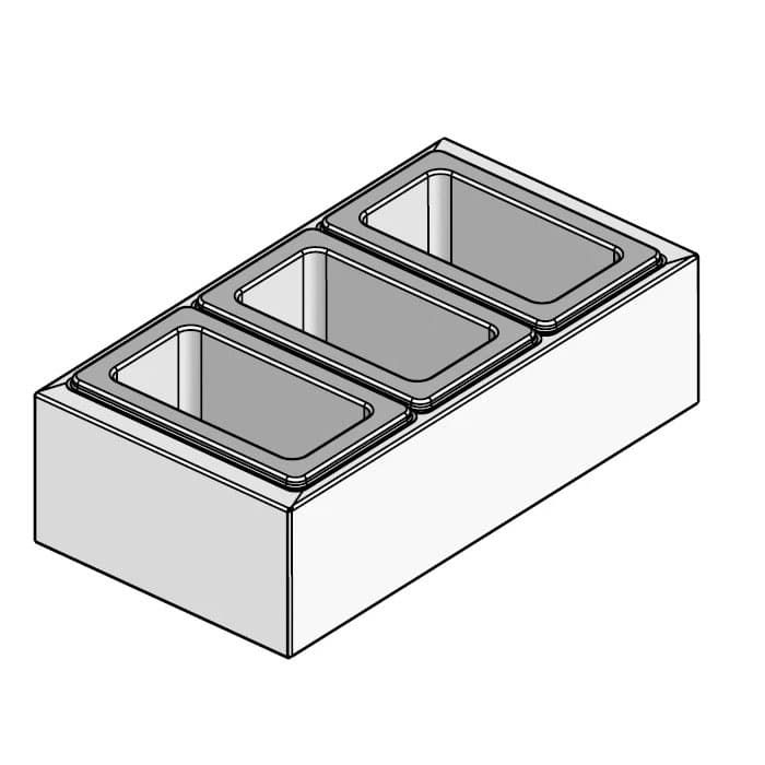 Холдер под 3 гастроемкости GN1/9х100мм к Atesy Бавария