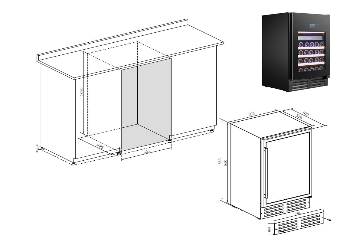 Шкаф винный Temptech EX60DRB