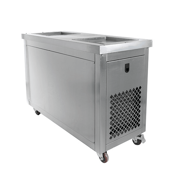 Фризер для жареного мороженого Foodatlas KCB-2F (стол для топпингов, 2 компрессора)