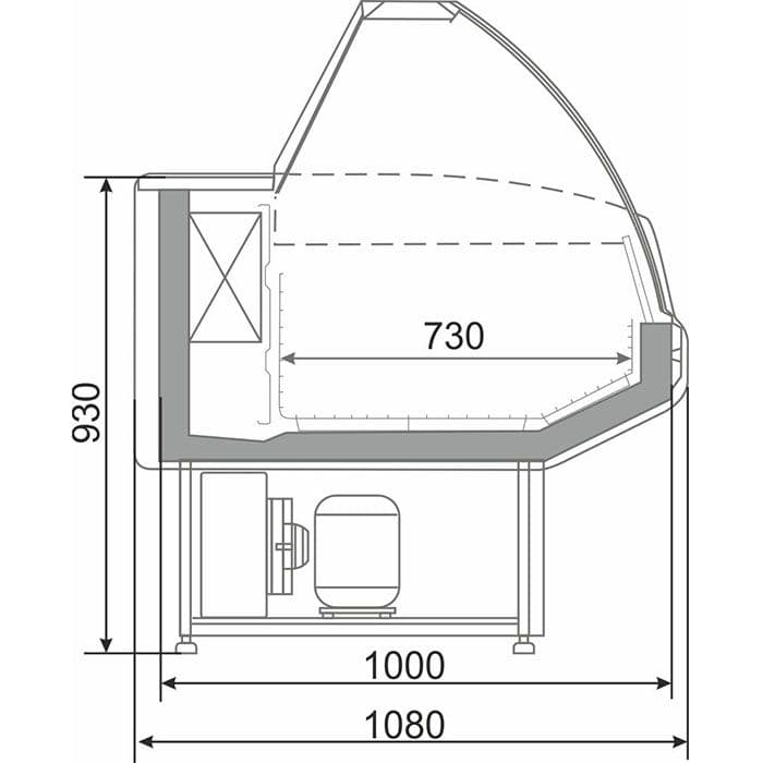 Витрина морозильная Golfstream Двина CS 120 ВН, красная