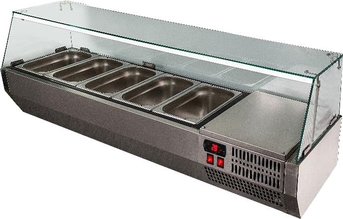 Витрина холодильная для ингредиентов Polair VT2v‑G (1/4)