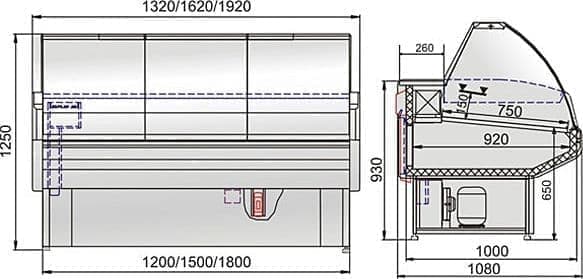 Витрина холодильная Golfstream Двина 180 ВСН, красная