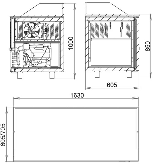 Стол холодильный (для пиццы) Polair TM3pizza_G