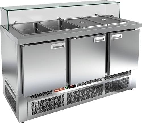 Стол холодильный (саладетта) Hicold SLE3‑111GN с низким стеклом