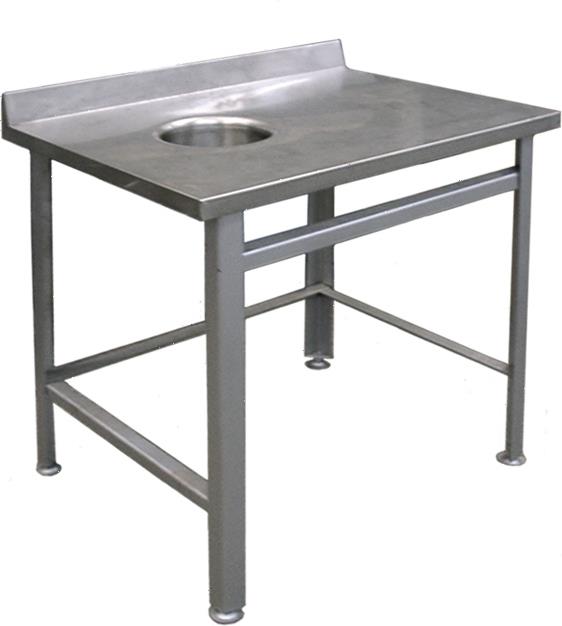 Стол пристенный для сбора отходов Hessen СППО 9/6 (оц) отверстие слева