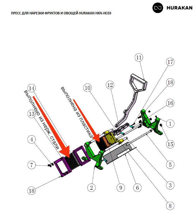 Овощерезка Hurakan HKN-HC03