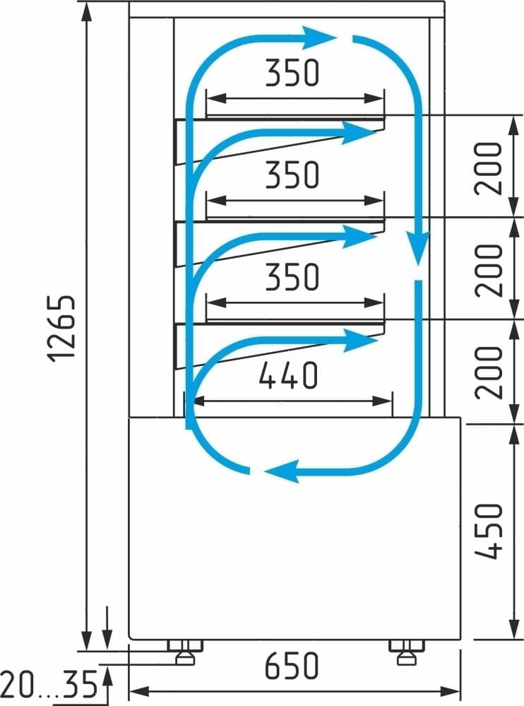 Витрина кондитерская Carboma KC70 VM 1,3-1 (ВХСв-1,3д Cube) 0102-0109