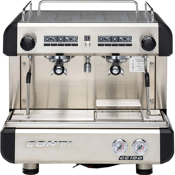 Кофемашина рожковая CONTI CC100 Compact TC 2Gr высокие группы, черная