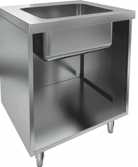 Барный модуль закрытый с трех сторон с мойкой Hicold НБМСЗОМ-7/7