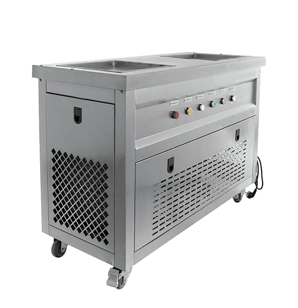 Фризер для жареного мороженого Foodatlas KCB-2F (стол для топпингов, 2 компрессора)