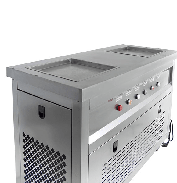 Фризер для жареного мороженого Foodatlas KCB-2F (стол для топпингов, 2 компрессора)